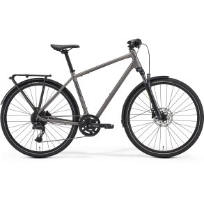 Merida Crossway 300 EQ Silk Warm Slate Grey/Black Herre 20 udvendige Shimano gear - hybridcykel