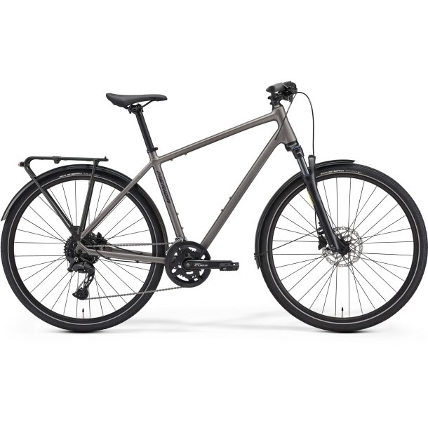 Merida Crossway 300 EQ Silk Warm Slate Grey/Black Herre 20 udvendige Shimano gear - hybridcykel