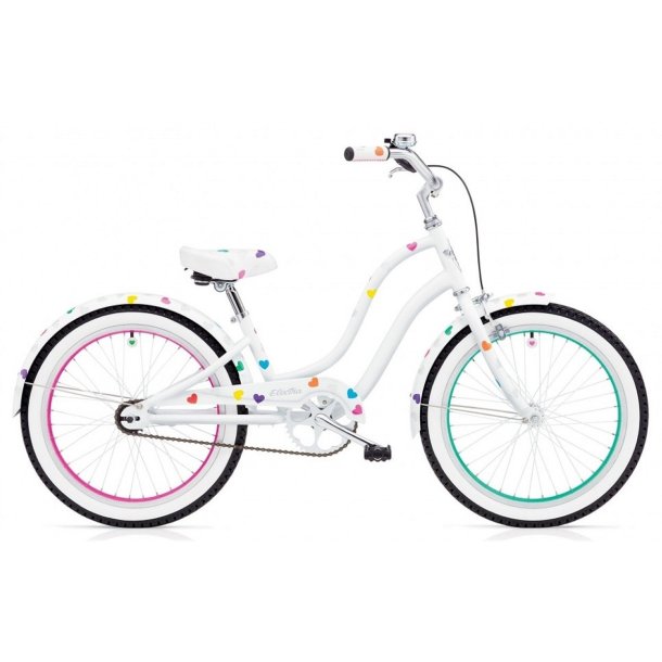 Electra Heartchya Kids 3i Hvid<BR> - 2016 20" Pige b�rne cruiser 