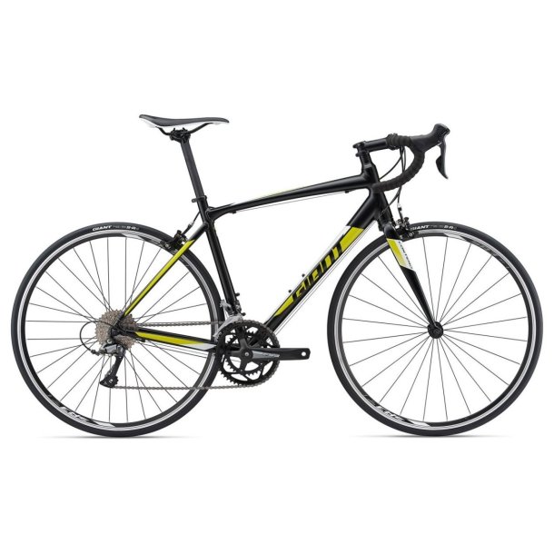 Giant Contend 2 Sort / Gul <BR>- 2018 alu. racercykel SUPER-TILBUD